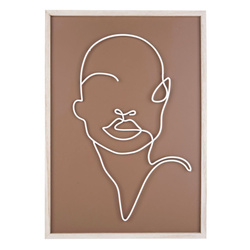 Fali dekoráció fém arcmotívummal, ART LINE