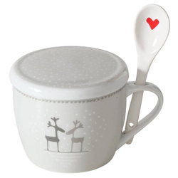 Ünnepi jumbo bögre fedéllel és kanállal LOVELIES, 600 ml