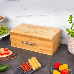 Bambusz kenyértartó fedéllel, téglalap alakú, KESPER