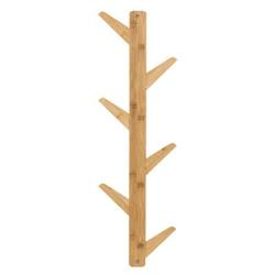Bambusz falra szerelhető kabátakasztó, 6 horoggal, 78 cm