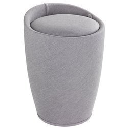Pufa CANDY LIGHT GREY - szennyestartó, 2 az 1-ben, WENKO, világosszürke