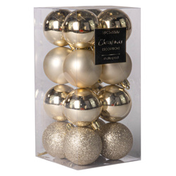 Karácsonyi díszek készlete, 16 darab, Ø 5 cm