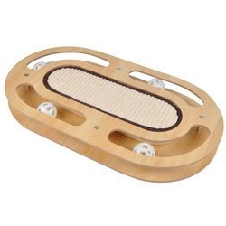 Interaktív játék macskáknak, 45 x 25 cm, kaparóval és labdákkal.