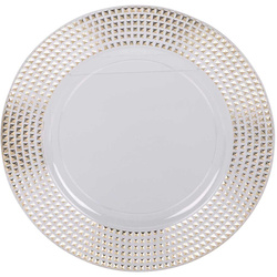 Átlátszó alátét arany díszítéssel, Ø 33 cm