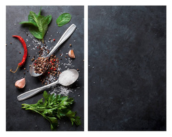 Konyhai alátétek Fűszernövények, 2 db, üveg, 52 x 30 cm