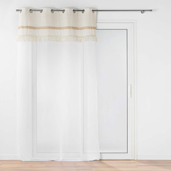 JANARA függöny fémgyűrűkkel, juta díszítéssel és bojtokkal, 140 x 240 cm