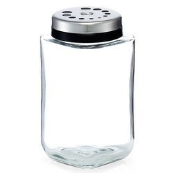 Üveg adagoló, fűszertartó, üveg edény sóra és borsra.