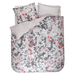 Rózsaszín virágmintás, 200 x 220 cm-es, pamut szatén ágynemű szett, Esprit