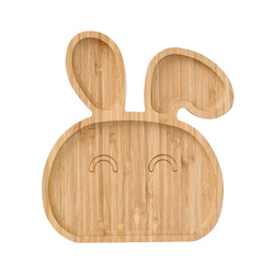 Bambusz tálca rágcsálnivalókhoz nyúl alakban BUNNY, 23,5 x 21,5 cm