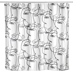 FÜRDŐSZOBA FÜGGÖNY ANTIFUNGÁLIS BEVONATTAL FACES, 180 x 200 cm, műanyag, WENKO