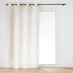 Függöny fűzőlyukkal, vászonhatású, ILIN, 140 x 260 cm