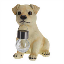 Kutya figura napelemes lámpával