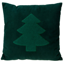 Dekoratív párna, ünnepi minta, 45 x 45 cm, zöld