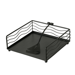 Fekete fém szalvétatartó SHIRIN, 17 x 17 cm