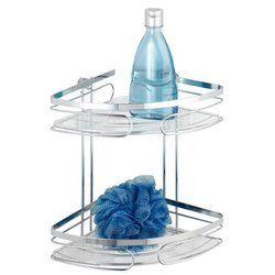 PREMIUM sarokfürdő polc, 2 szint - rozsdamentes acél, WENKO