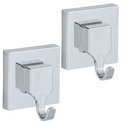 QUADRO tapadókorongos akasztók, Vacuum-Loc, 2 darabos készlet, WENKO, ezüst