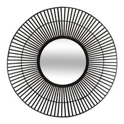 Dekoratív tükör keretben, bambusz, Ø 77 cm