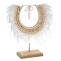 Dekoráció a komódra Tollbojt és kagylók, 40 cm