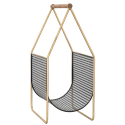 Fém újságtartó FASHION, fából készült fogantyúval