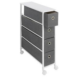 Keskeny konyhai polc kerekeken, szélessége 20 cm