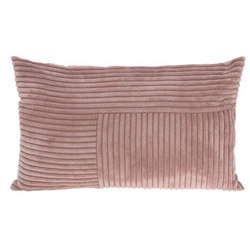 Dekoratív párna kordbársony patchworkkal elöl, 30 x 50 cm