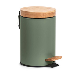 Fém és bambusz fürdőszobai kuka, Ø 16,8 cm