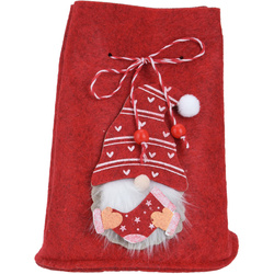 Karácsonyi zsák manóval, 12 x 14,5 cm