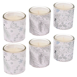Illatos gyertyák ünnepi mintával, Ø 4,5 cm, 6 db.