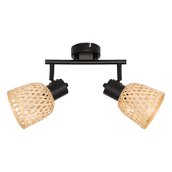 LIO mennyezeti lámpák 2 fonott bambusz búrával, 2 x Ø 17 cm