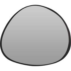 Organikus formájú tükör, fekete keret, 62,5 x 53,5 cm