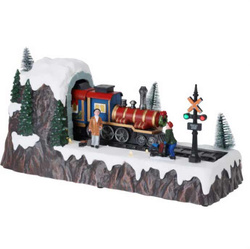 Mozgó ünnepi jelenet vonattal