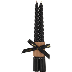 Két kúpos gyertya készlet, TWISTED, 20 cm