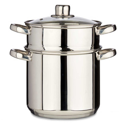 Szűrőedény üvegfedéllel, rozsdamentes acél, 6 l