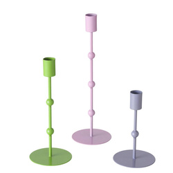 Kimberly fém gyertyatartók, 3 darab, pasztell színek