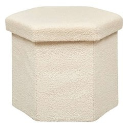 HEXA bouclé kocka puff, tárolóval, 46 x 40 x 38 cm