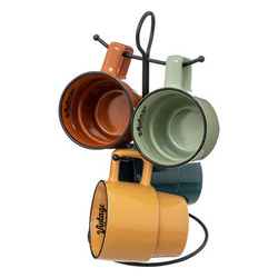 4 kerámia bögre állványon BE VINTAGE, 250 ml