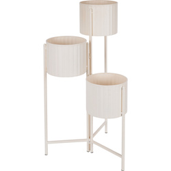 VIKO loft virágtartó 3 cseréphez, fém, krémszínű