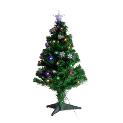 Műfenyő világítással és csillaggal, 90 cm