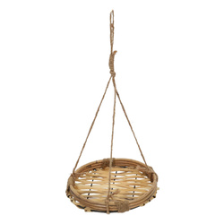 Bambusz és rattan függő virágtartó, Ø 20 x 40 cm