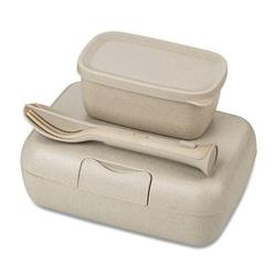 CANDY READY reggeliző doboz rekeszekkel + evőeszköz készlet, 4 darab, KOZIOL