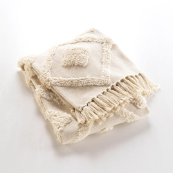 Bojtos ágytakaró rojtokkal, 125 x 150 cm, INCA