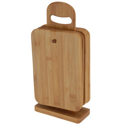 6 bambusz konyhai deszka + állvány a készletben