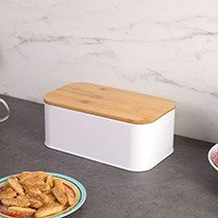 Fém kenyértartó bambusz vágódeszkával, 2 az 1-ben, 31x18x13 cm, ZELLER