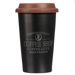 Autós elvihető kávésbögre COFFEE SHOP, szilikon fedél, 440 ml