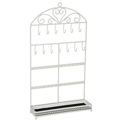 Fém ékszertartó, állvány, Atmosphera, fehér