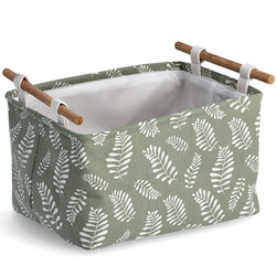 Tárolóedény, pamut, fogantyúval, levélmintás