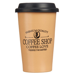 Autós kávés pohár COFFEE SHOP, szilikon fedél, 440 ml