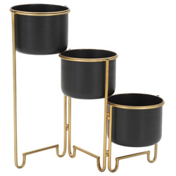 Fém virágtartók összecsukható állványon, magasság: 55 cm