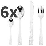 6 fős D'ORO evőeszközkészlet, rozsdamentes acél, díszes nyél