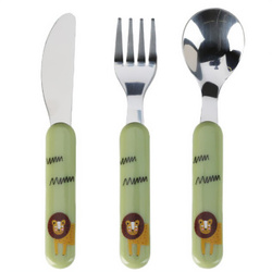 Gyerek evőeszköz készlet műanyag nyéllel, 3 részes